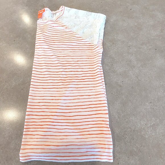 JOE FRESH Women's White & Orange Stripe Short Sleeve T-Shirt - Large - Picture 12 of 12
